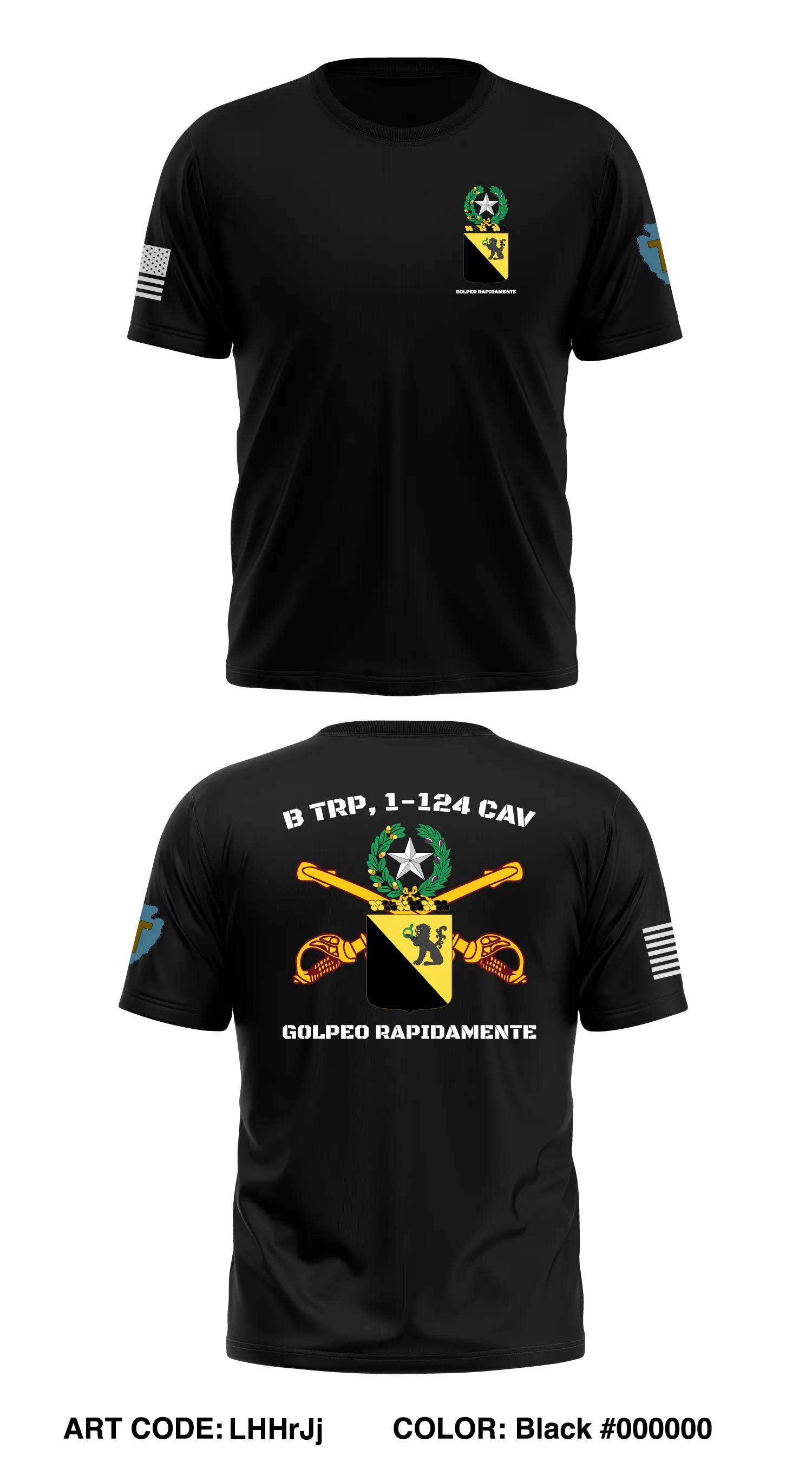 B Trp, 1-124 Cav Store 1 Core Men's SS Performance Tee - LHHrJj