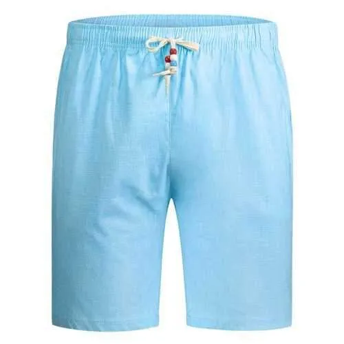 Beaded Drawstring Bermuda Shorts - Light Blue 4xl
