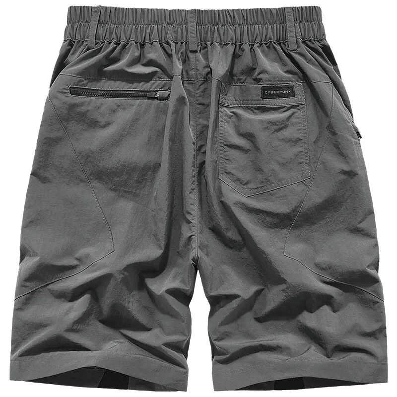 Elastic Waist Tactical Shorts With Zippered Pockets / Fashion Functional Shorts