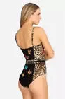 Johnny Was Sandra One Piece Swimsuit Floral Black Leopard Flowers Swimwear Small NEW