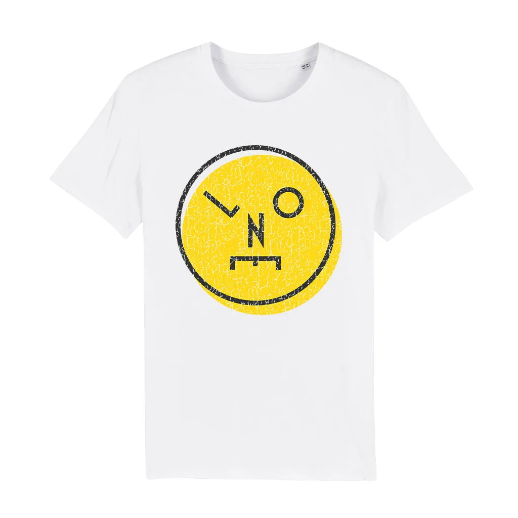 LNOE Circle Logo Distressed Yellow Unisex Organic T-Shirt