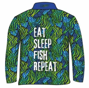 Mens | Eat Sleep Fish Repeat Green Fishing Shirt