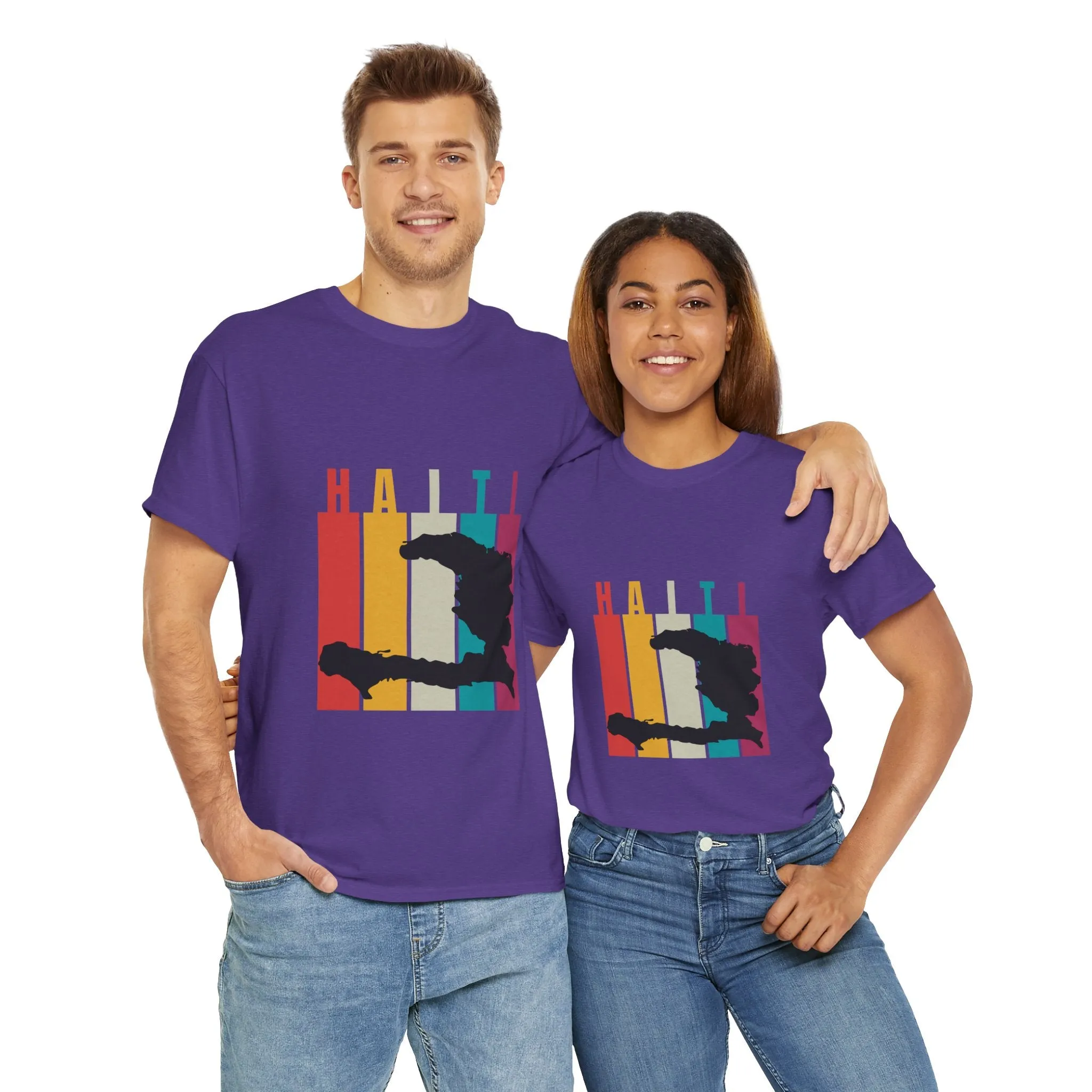Retro Haiti Map T-Shirt Celebrate Haitian Culture Vibrant Vintage Design Unisex Heavy Cotton Tee
