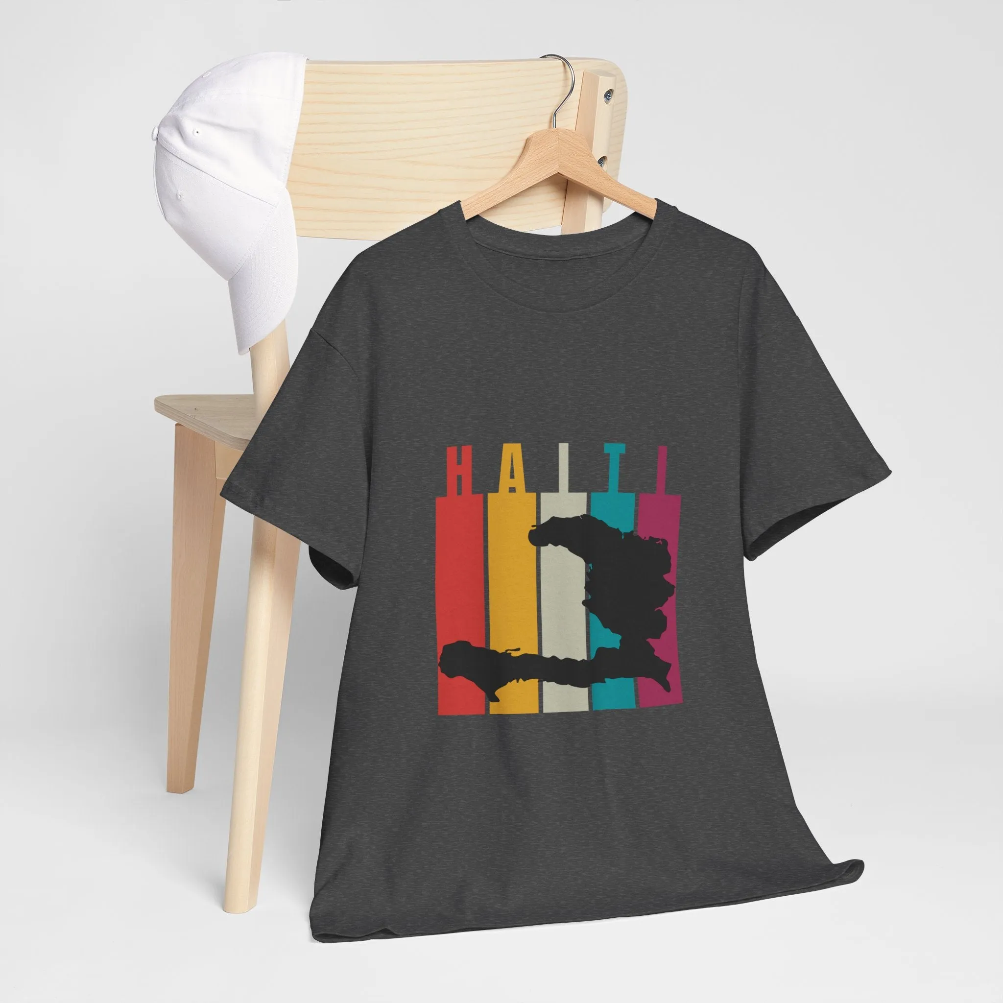 Retro Haiti Map T-Shirt Celebrate Haitian Culture Vibrant Vintage Design Unisex Heavy Cotton Tee