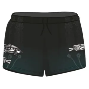 Rugby Shorts | Indigenous Waterhole Barramundi Black ★Pre-Order★