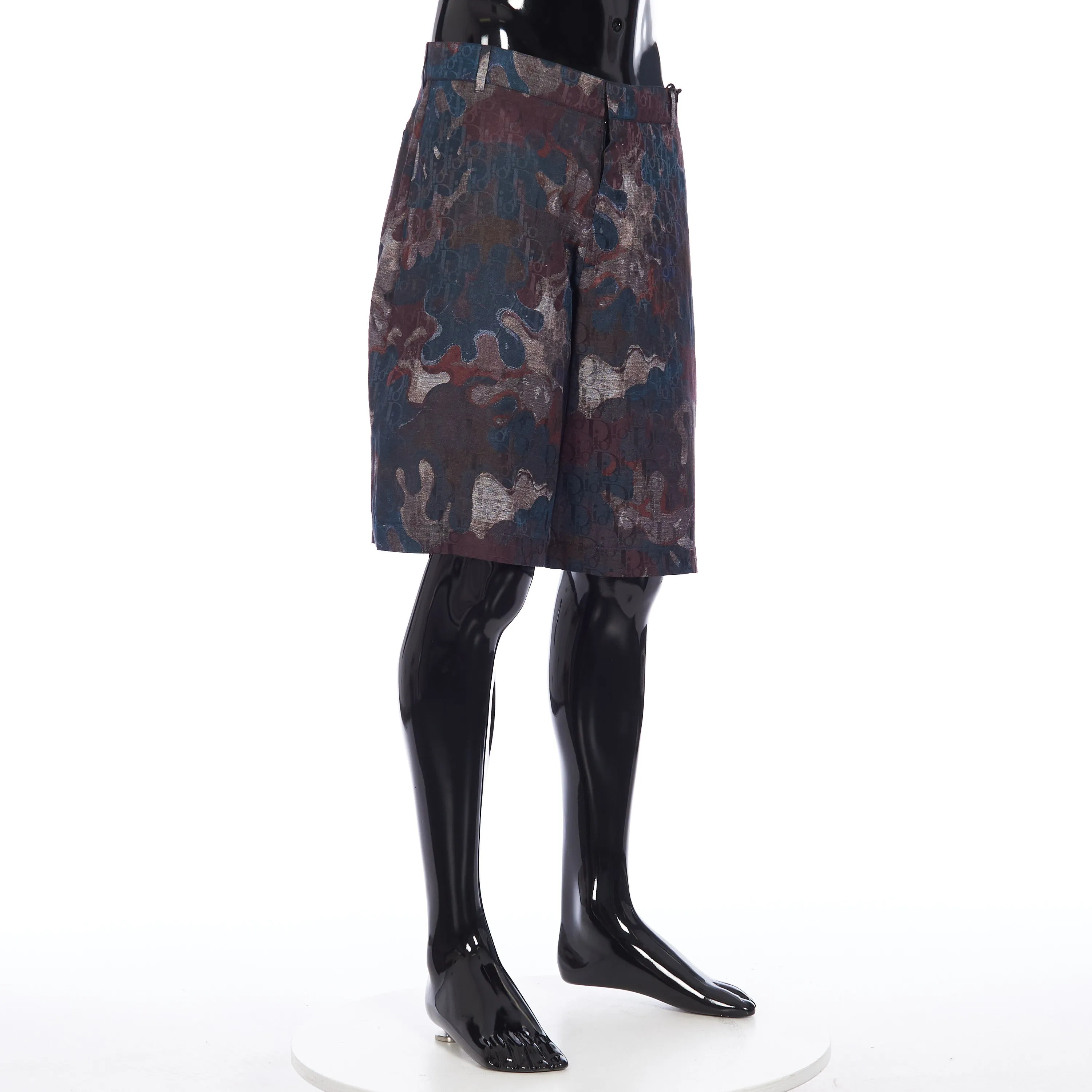 x PETER DOIG Bermuda Shorts In Multicolor Camouflage Cotton and Silk Jacquard