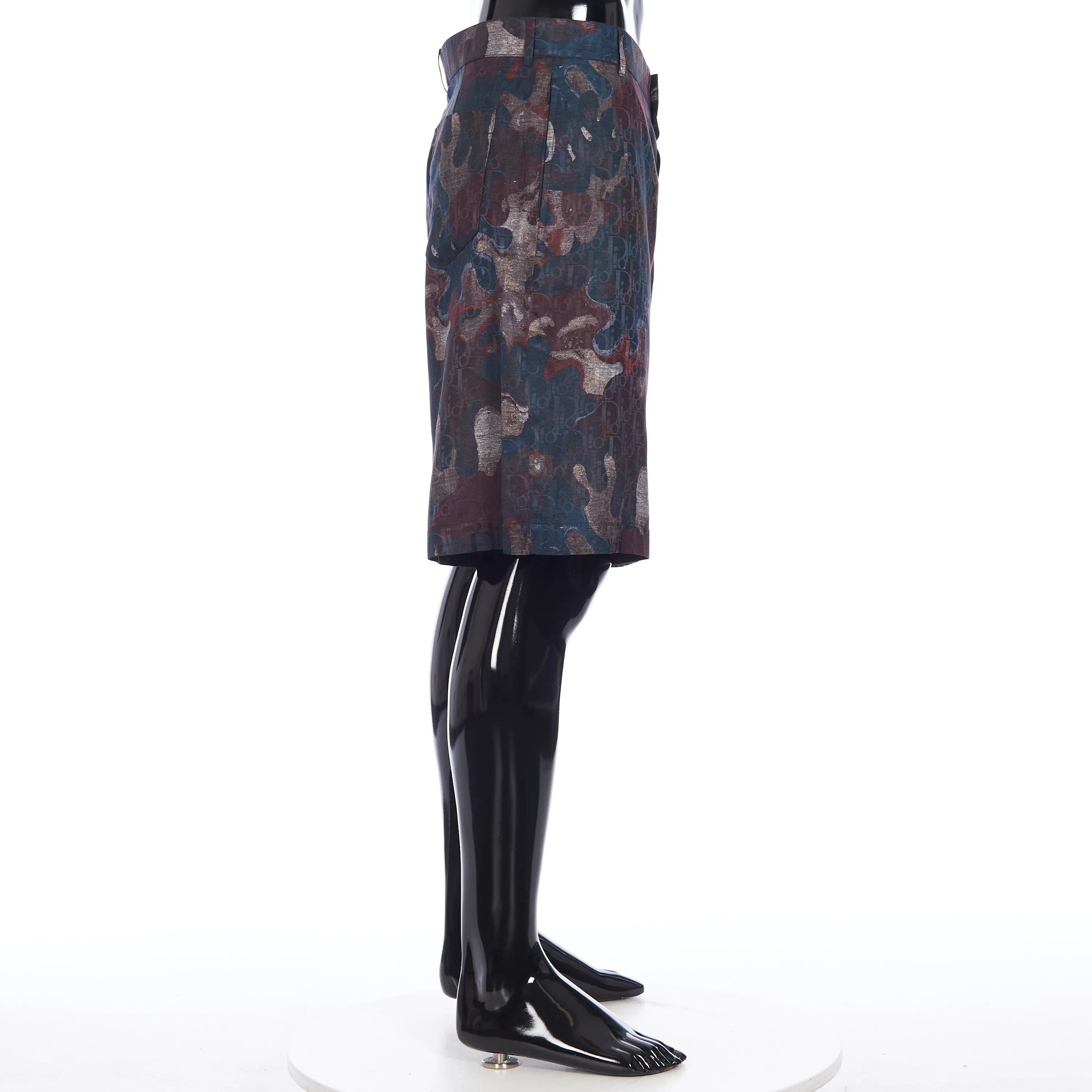 x PETER DOIG Bermuda Shorts In Multicolor Camouflage Cotton and Silk Jacquard